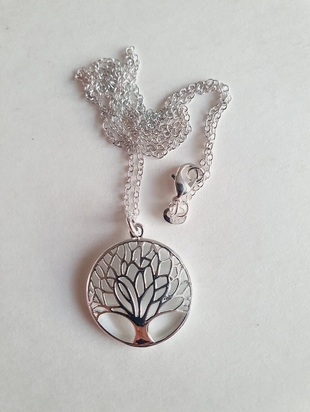 Tree of Life Pendant Necklace 925 Sterling Silver 18 in Cable Chain